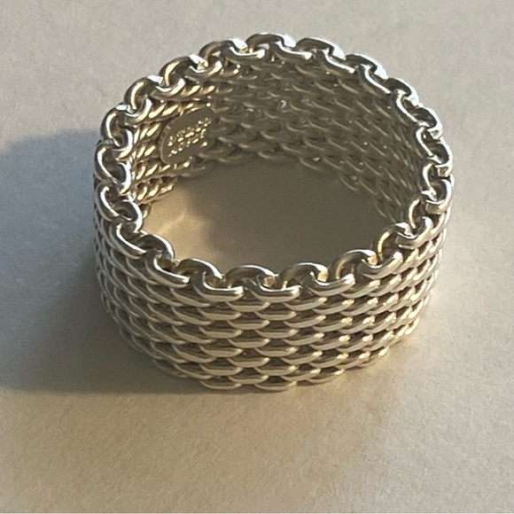 Tiffany & Co. Somerset Mesh Ring - Size 8.5 - Picture 4 of 8